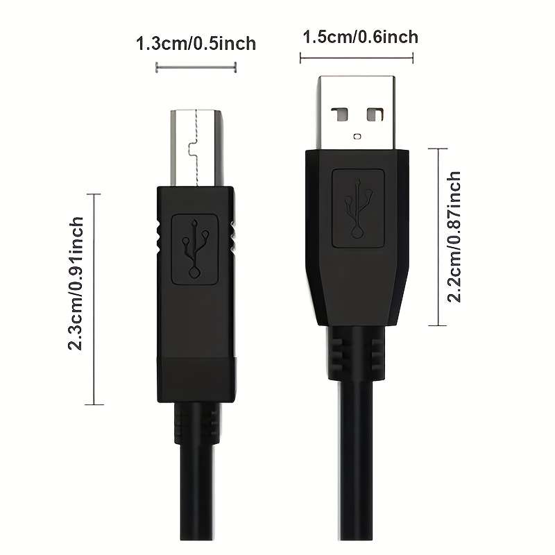 1pc 100cm USB Printer Cable USB A to B Cable 2.0 USB B Cable for High-Speed Printers Compati