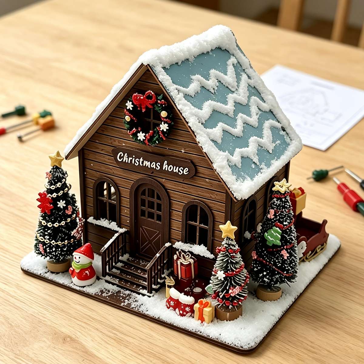 House Model Style Christmas Cozy Cabin