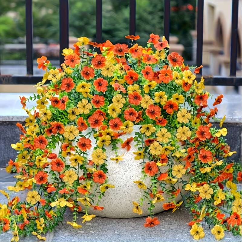 Simulated Flower Color Orange Yellow  Quantity2Pcs