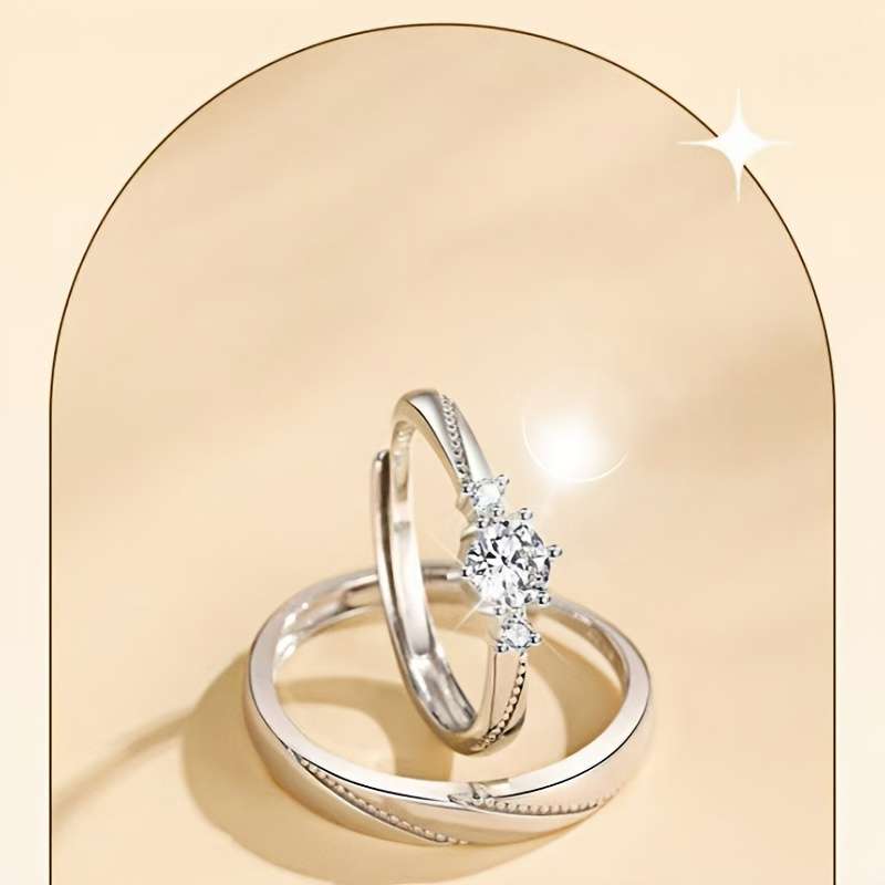 2PCS Minimalist Fashion Adjustable Stackable Ring Quantity 1set