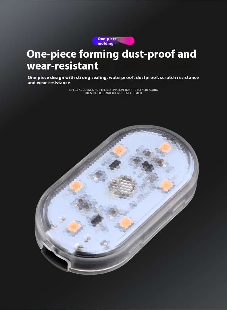 1pc Touch-Controlled LED Car Ambient Light USB Rechargeable 5V Non-Waterproof Interi