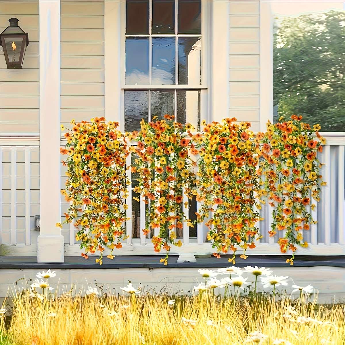 Simulated Flower Color Orange Yellow  Quantity2Pcs