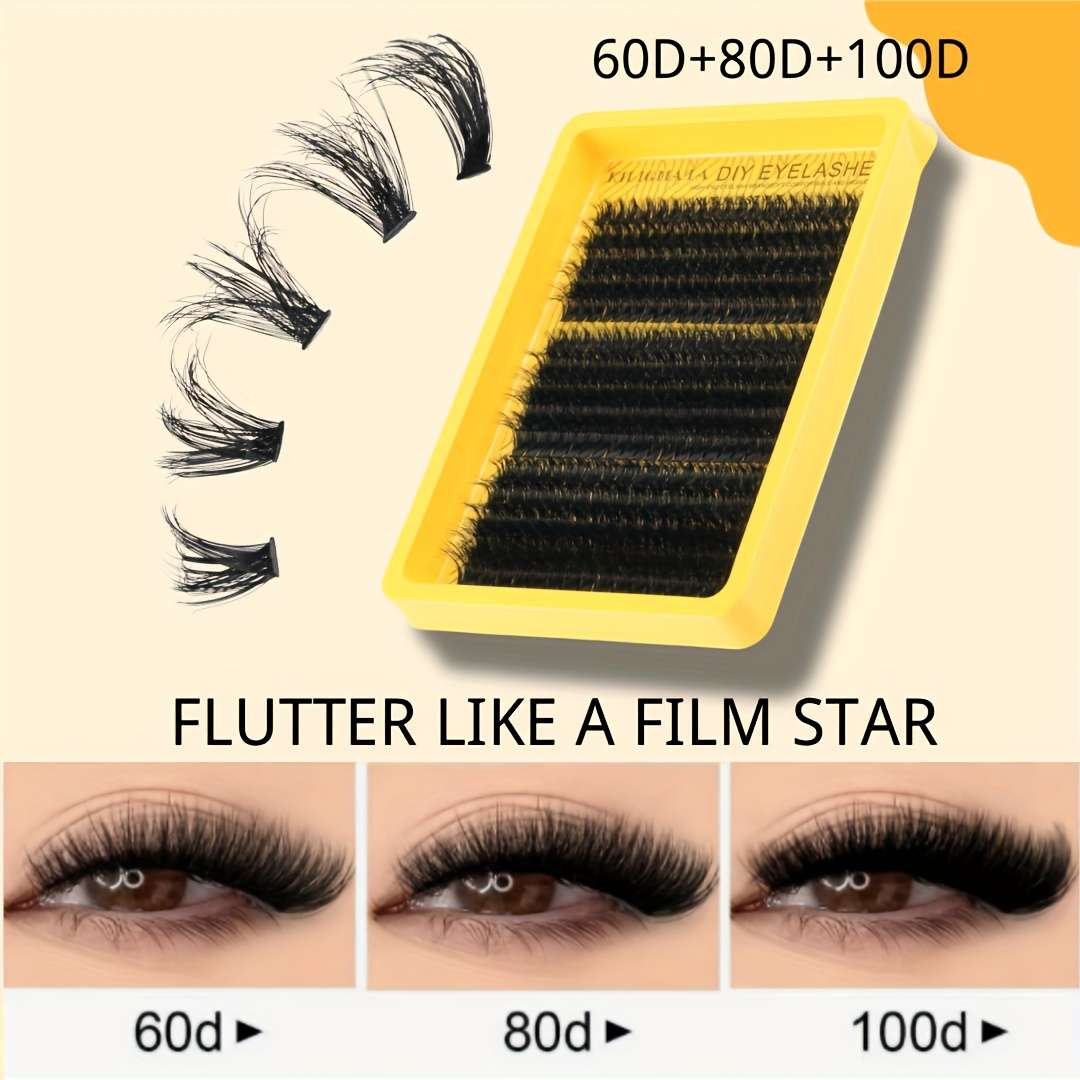 300pcs Professional Natural Fluffy Mink Lashes Items 60d 07mm