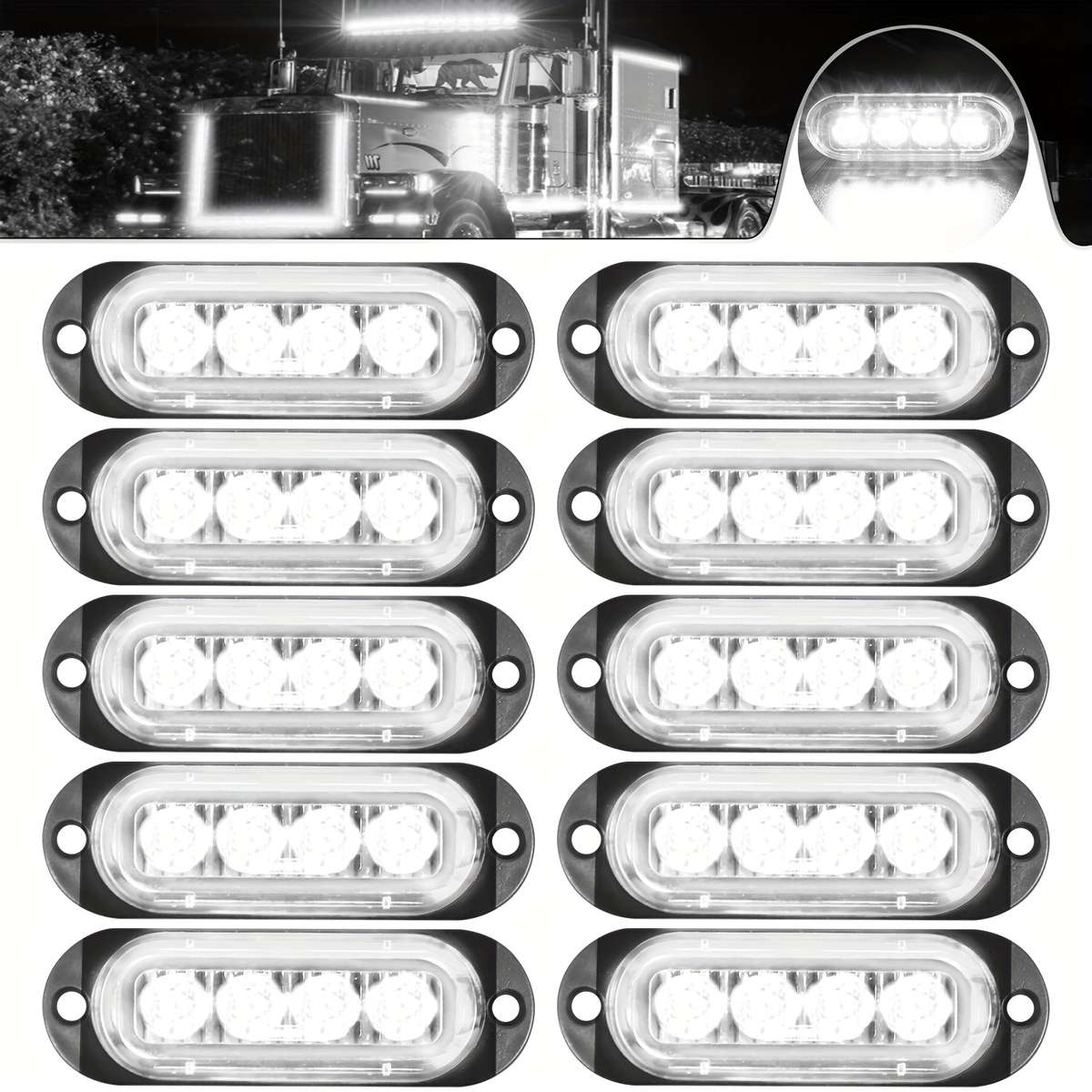 Car Lights Color Red Size 10Pcs*2