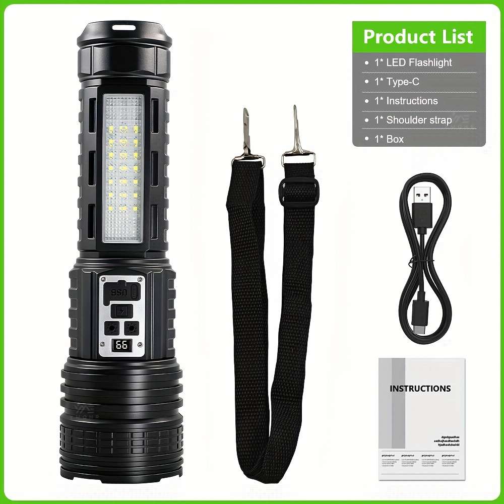 Advanced 1Pc Flash Light Powerful Rechargeable For Flash Professional Reliable