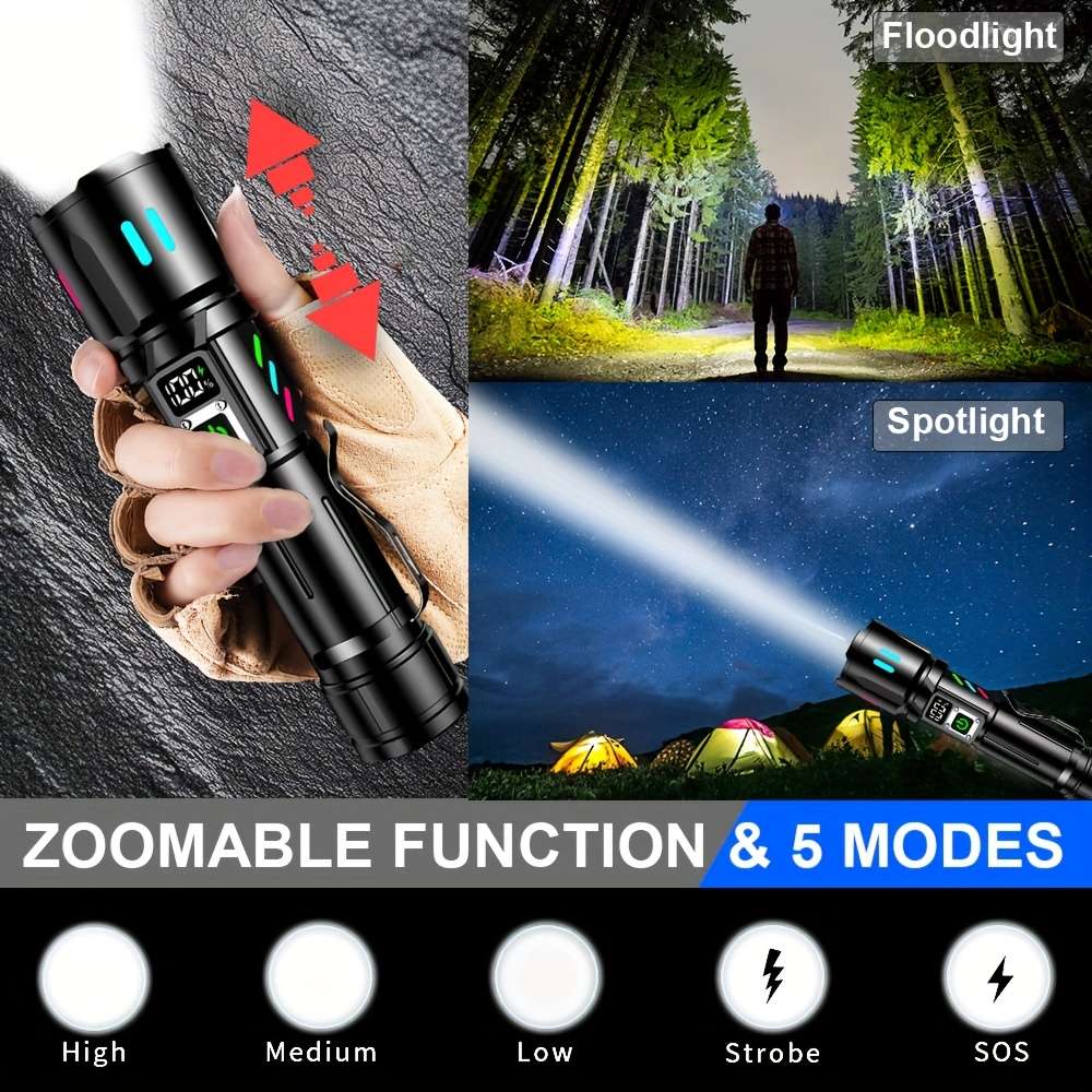 Advanced 1Pc Portable Flashlight Rechargeable Flashlight Color Box Professional