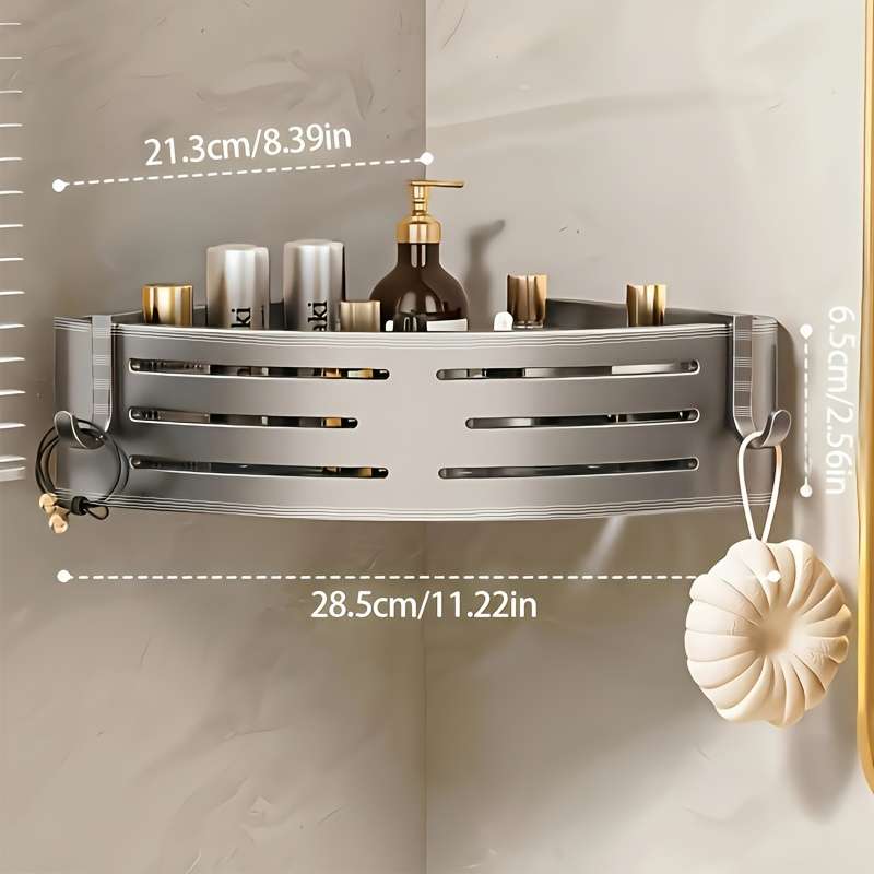 Bathroom Storage Rack Model 28.5Cm*6.5Cm*21.31Cm Aluminum With Rod Model