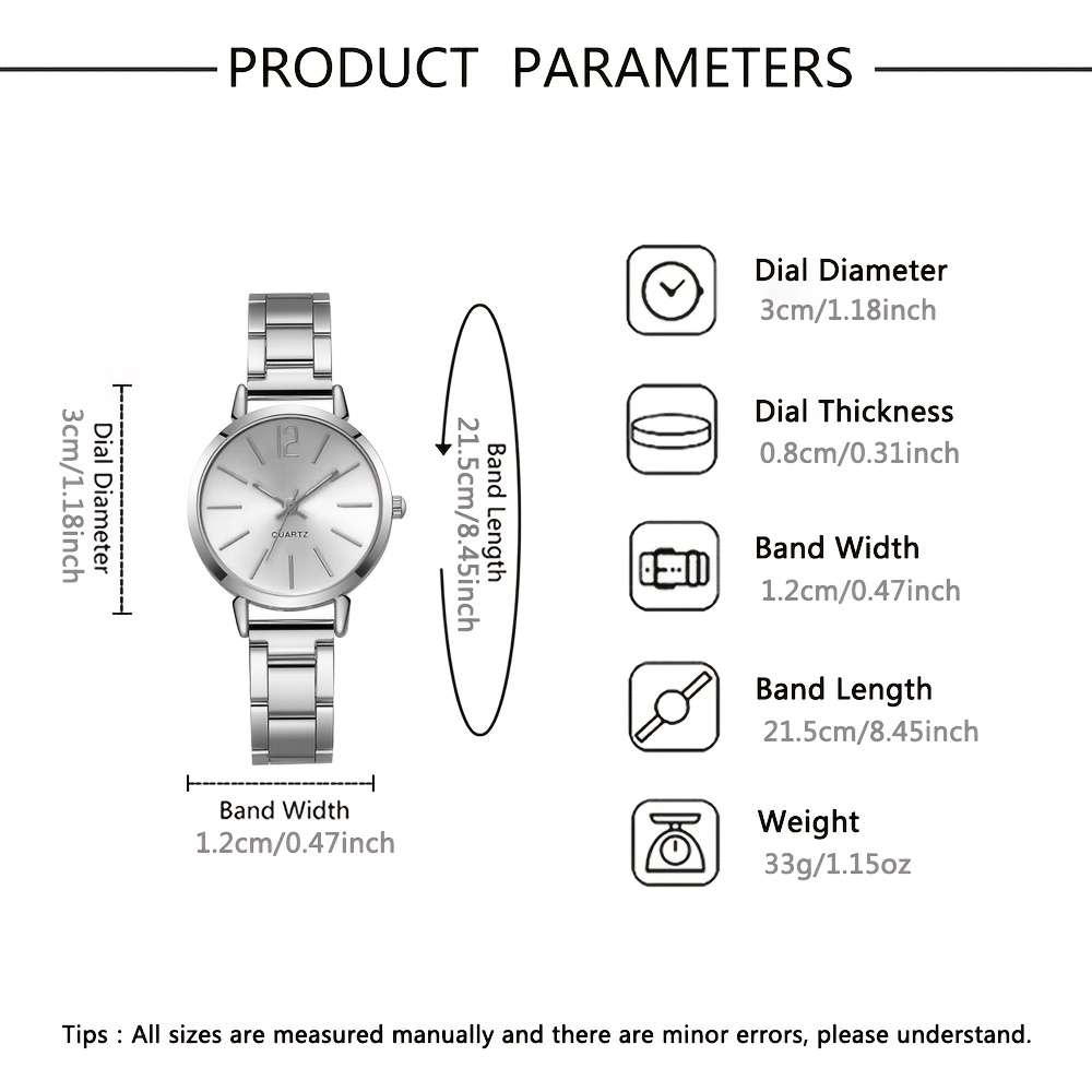Women Light Round Dial Quartz Watch Shiny Butterfly Model Bright Silvery