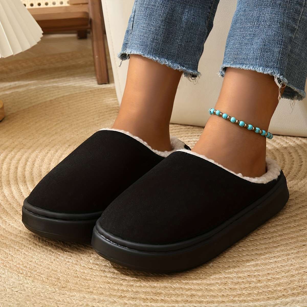 Cotton Slippers Color Grey Sizeuk 6.5-7