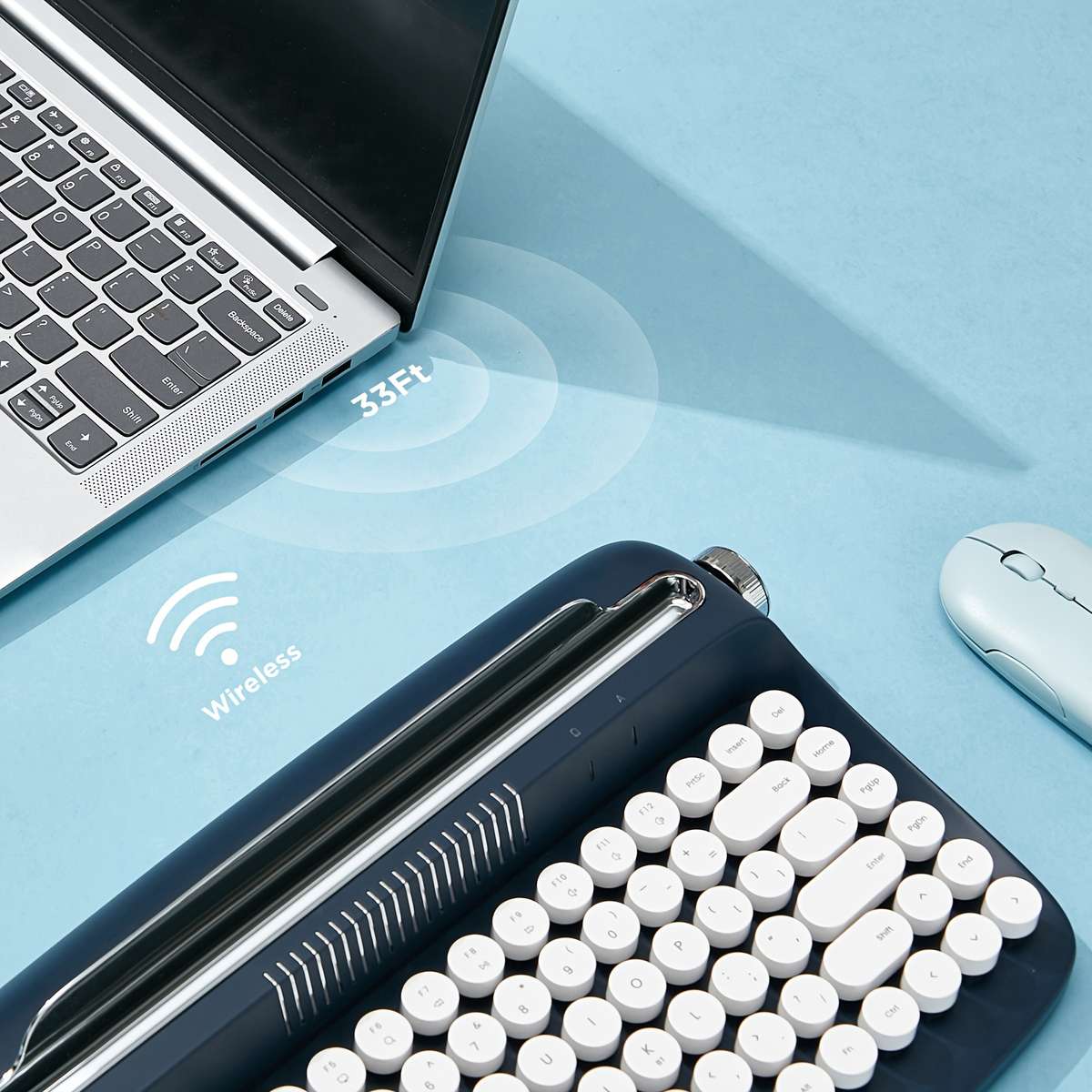 YUNZII B303 Blue Wireless Keyboard