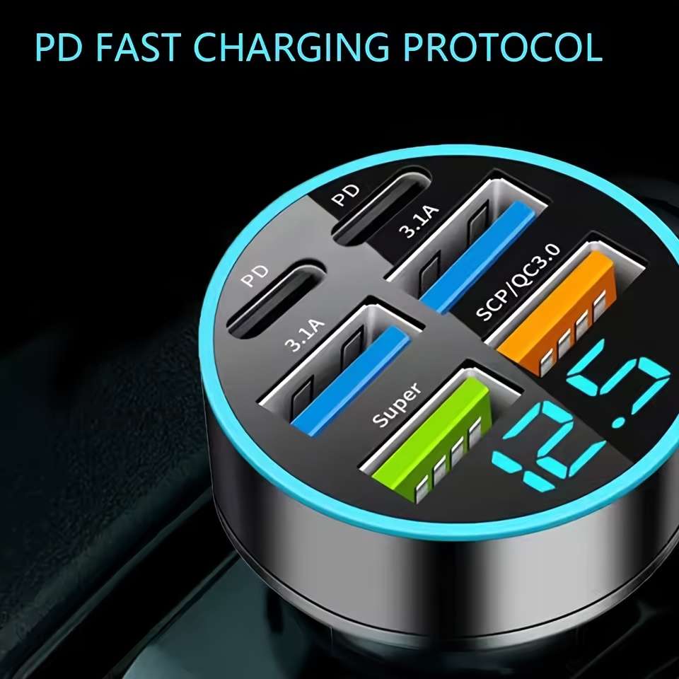 Charger Color 2Pd Add 4Usb Black