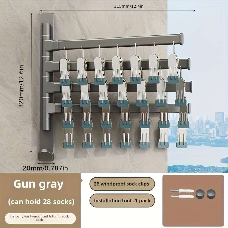 Clothes Rack Gun Ash Model 2 Rods