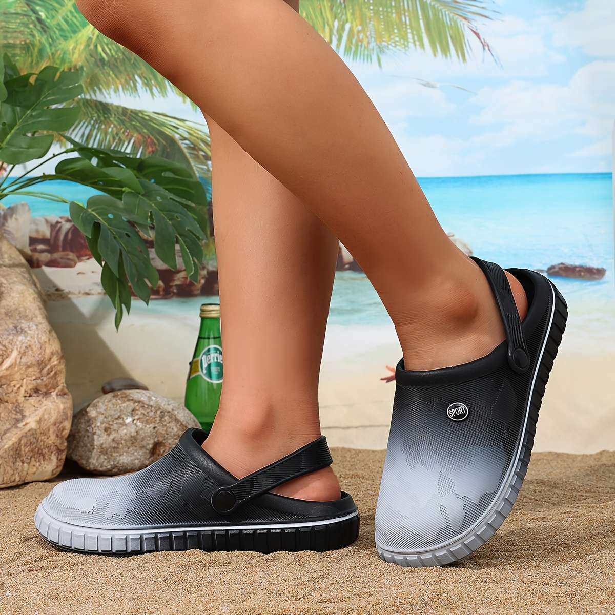 Sandals Color Black And White Gradient Size Uk 3