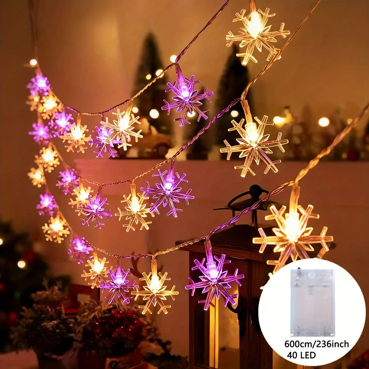 Christmas Lights Pink Warm Light Size 6M 236Inch