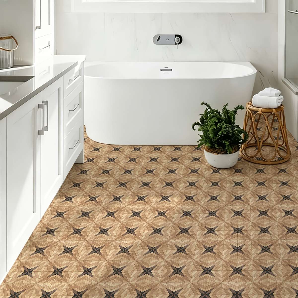 Self Adhesive Floor Stickers 40*120Cm Wood Grain