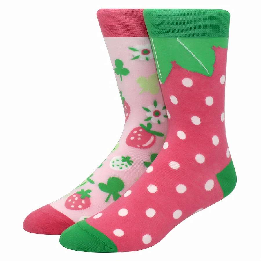 Women S Socks Color A Pair Of Strawberries Size Onesize
