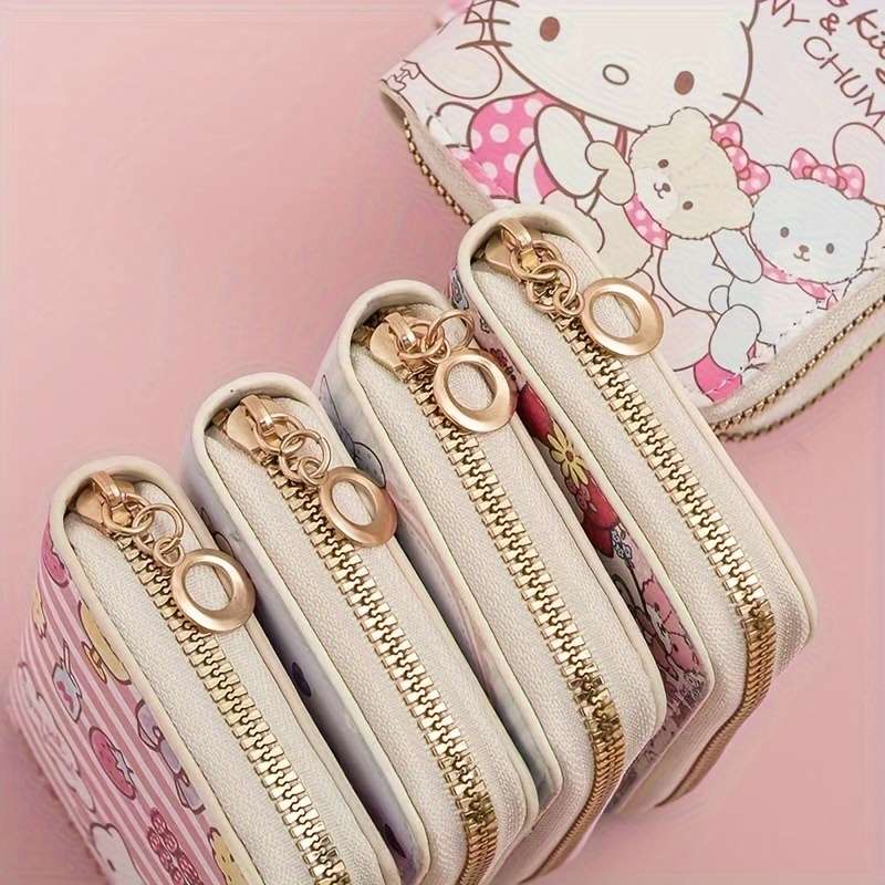 1pc Authorized Sanrio Hello Kitty Print Short WalletSecure Key Card OrganizerStylish Coin P