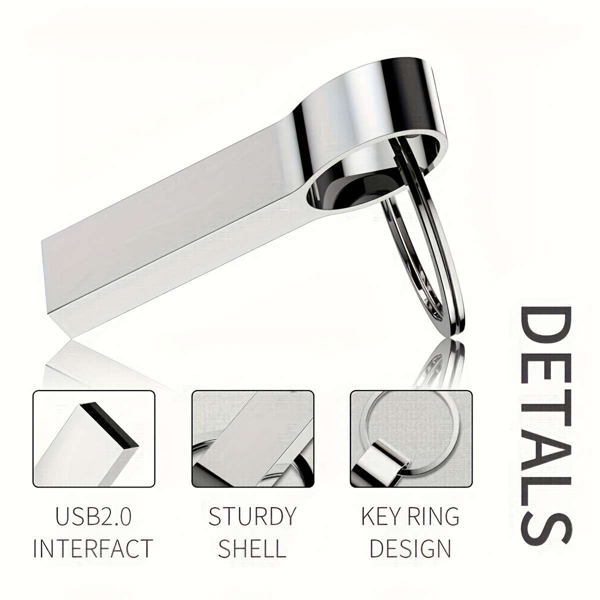 Usb Flash Drive Color Silvery Capacity 2Gb 5Pcs