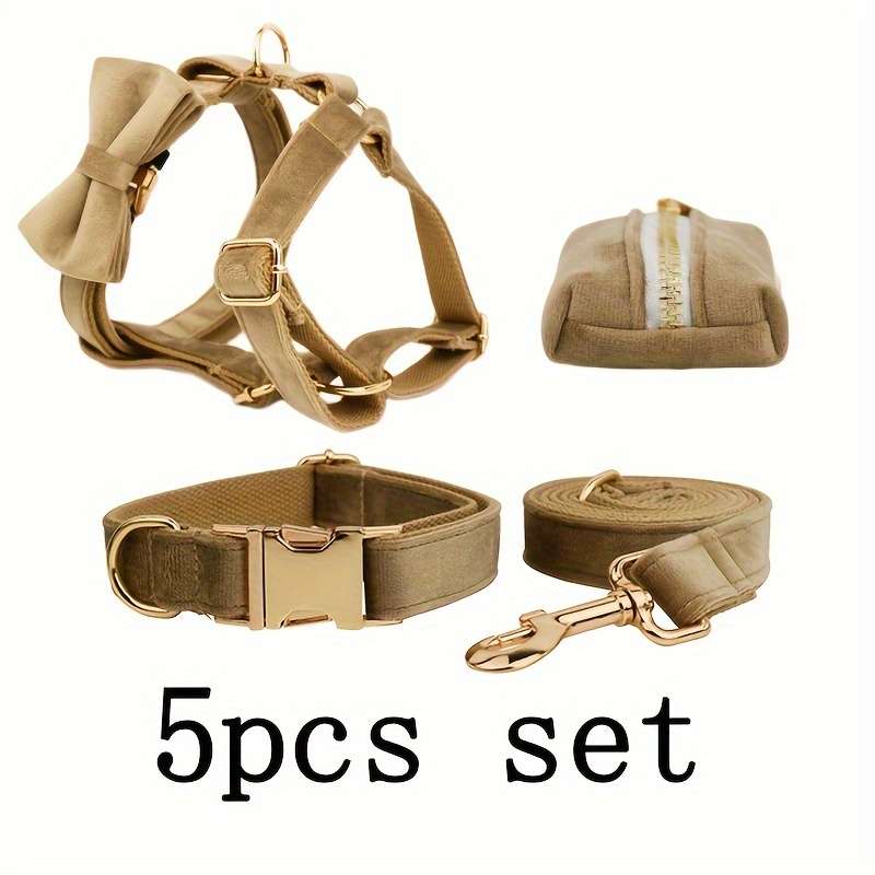 Dog Leash Color Light Khaki 5Pcs Size M