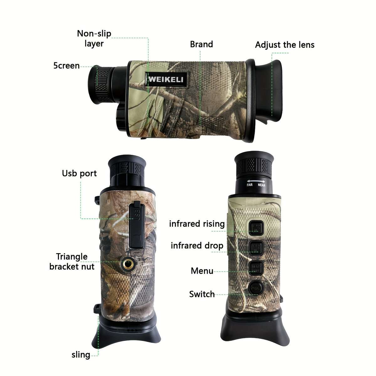 Telescope Items Camouflage  2Inch Screen
