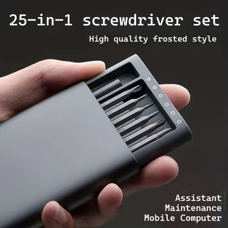 Screwdriver Bit Tool Set Color Silver 25 In 1 Set