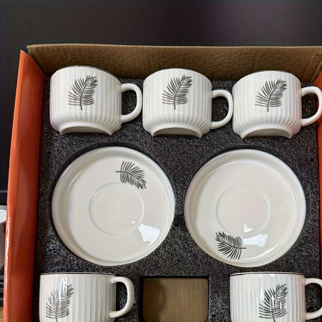 Water Cup Material Ceramics Quantity6 Coffee Cups And 6 Saucers