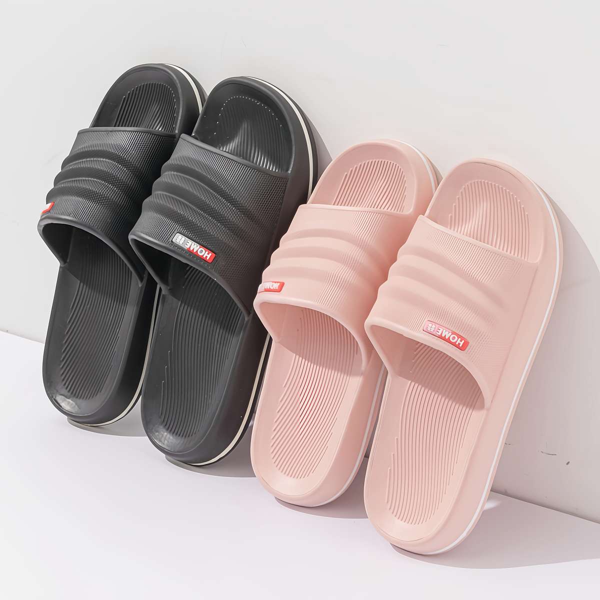 Men Slippers Summer Style Black Size Uk 7.5 To 8