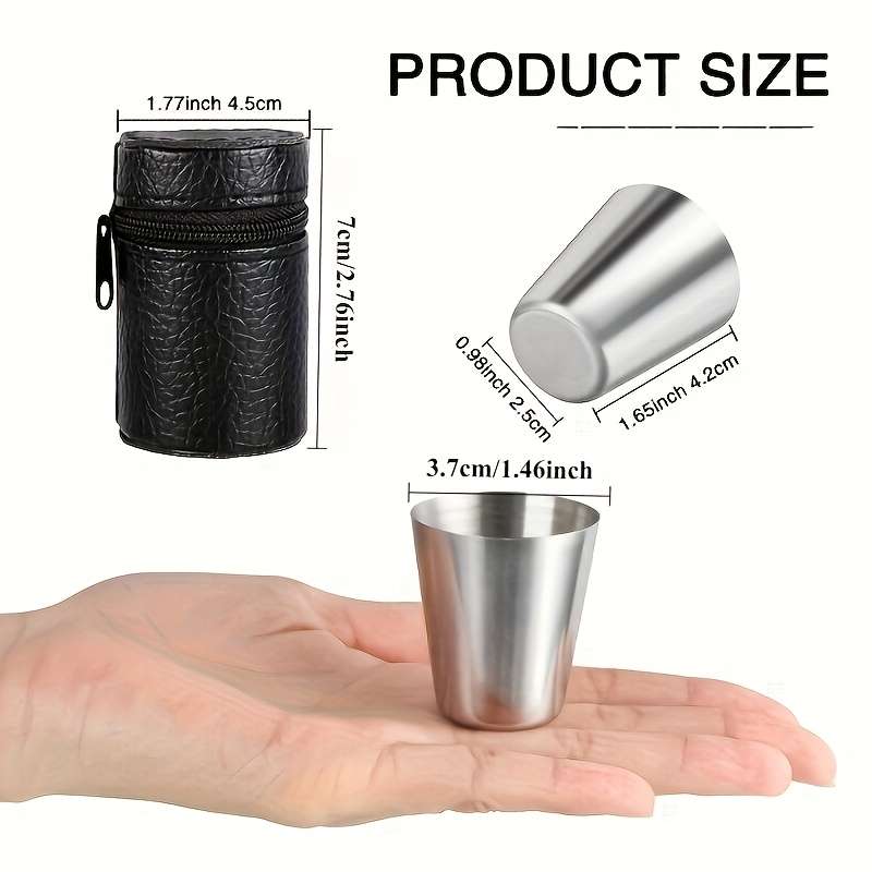 Water Cup Model 1 Set  Leather Case   4 30Ml Cups