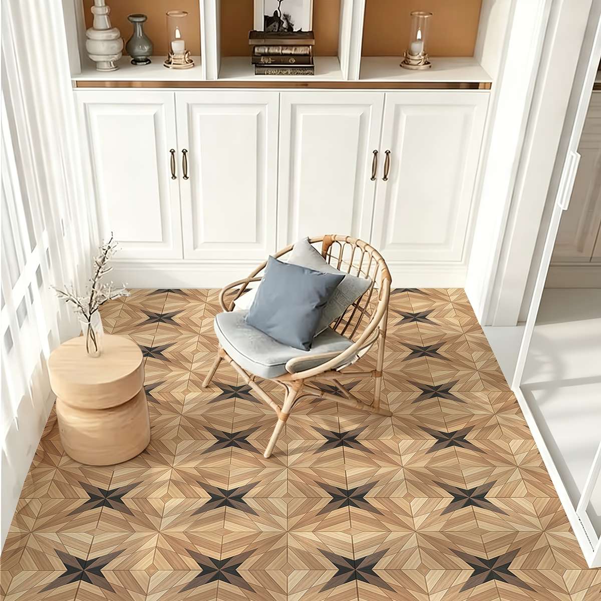 Self Adhesive Floor Stickers 40Cm*120Cm*S Geometric Wood Grain