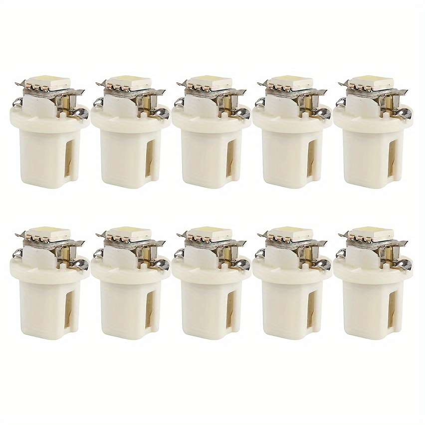 10pcs White LED Car Dashboard Lights 12V T5 5050 Easy Install Low Power Consumption