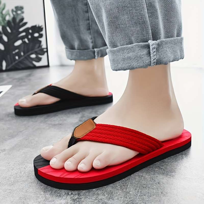 Men Slippers Summer Style Red Size Uk 11