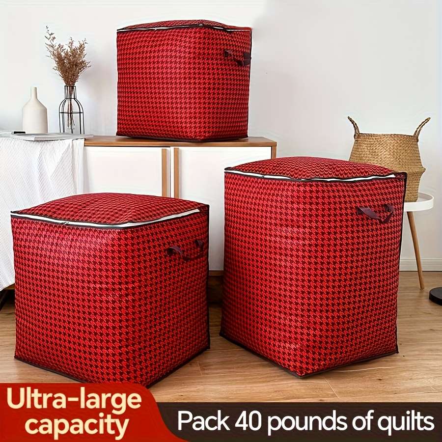 Storage Bag Color Houndstooth Red 6Pack
