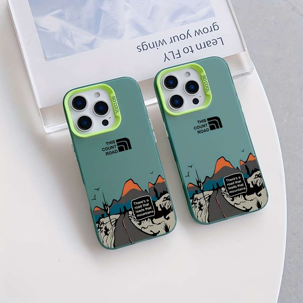 1Pc Mixed Color  For iPhone 12 Mini Alpine Road Graffiti Phone Case