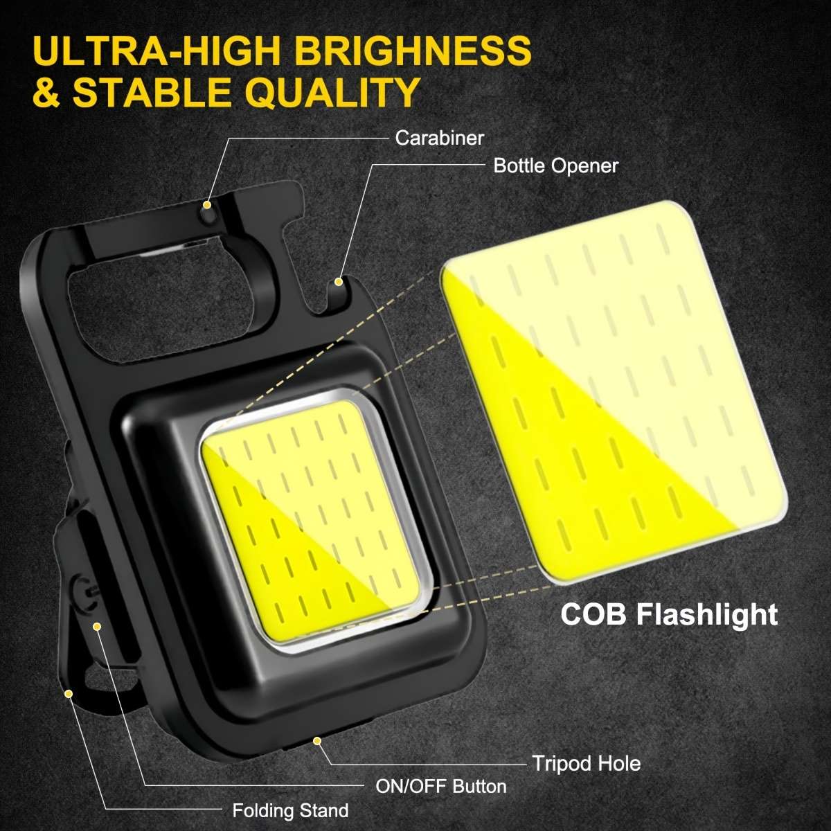 Versatile 1Pc Mini Pocket Led Flashlight Rechargeable Cob Home Reliable