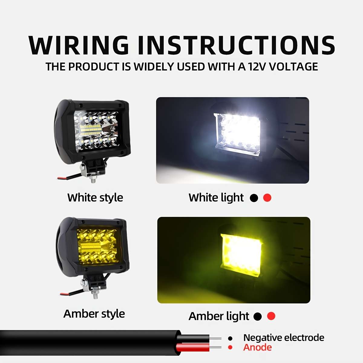 Car Lights Items 2Pcs White Light