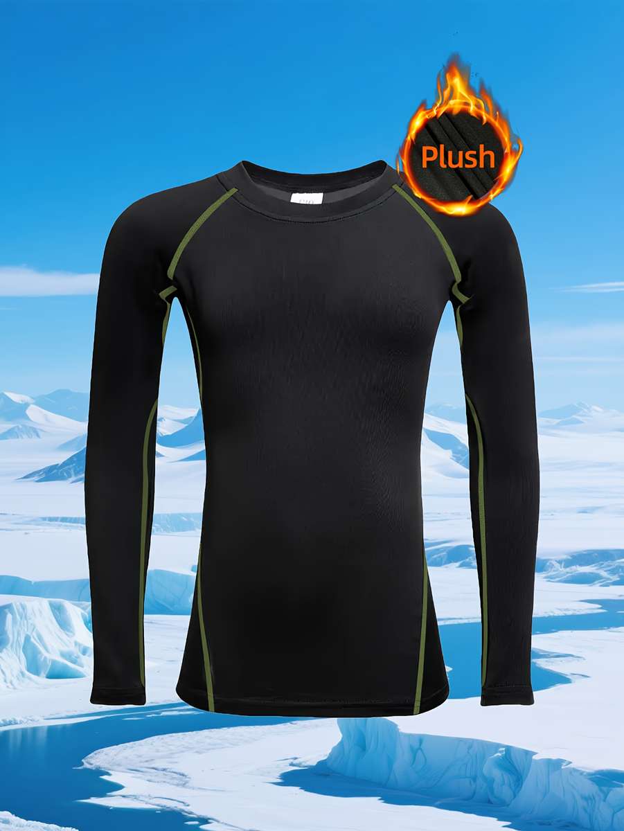 Thermal Underwear Color Black Green Line Size56Y