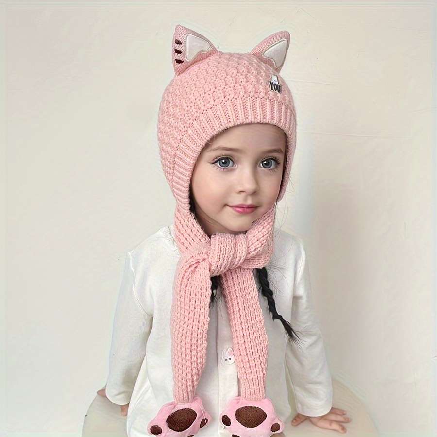 Hat Color Cat Scarf Hat   Beige