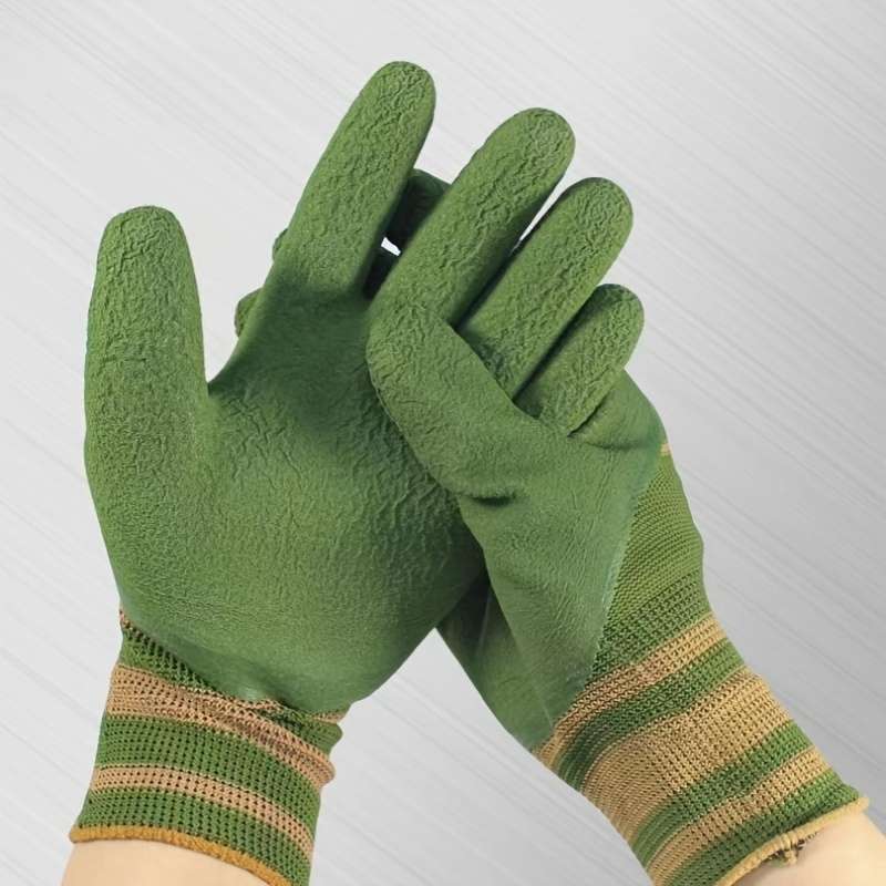 1 Pair Green One Size Multi Purpose Work Gloves