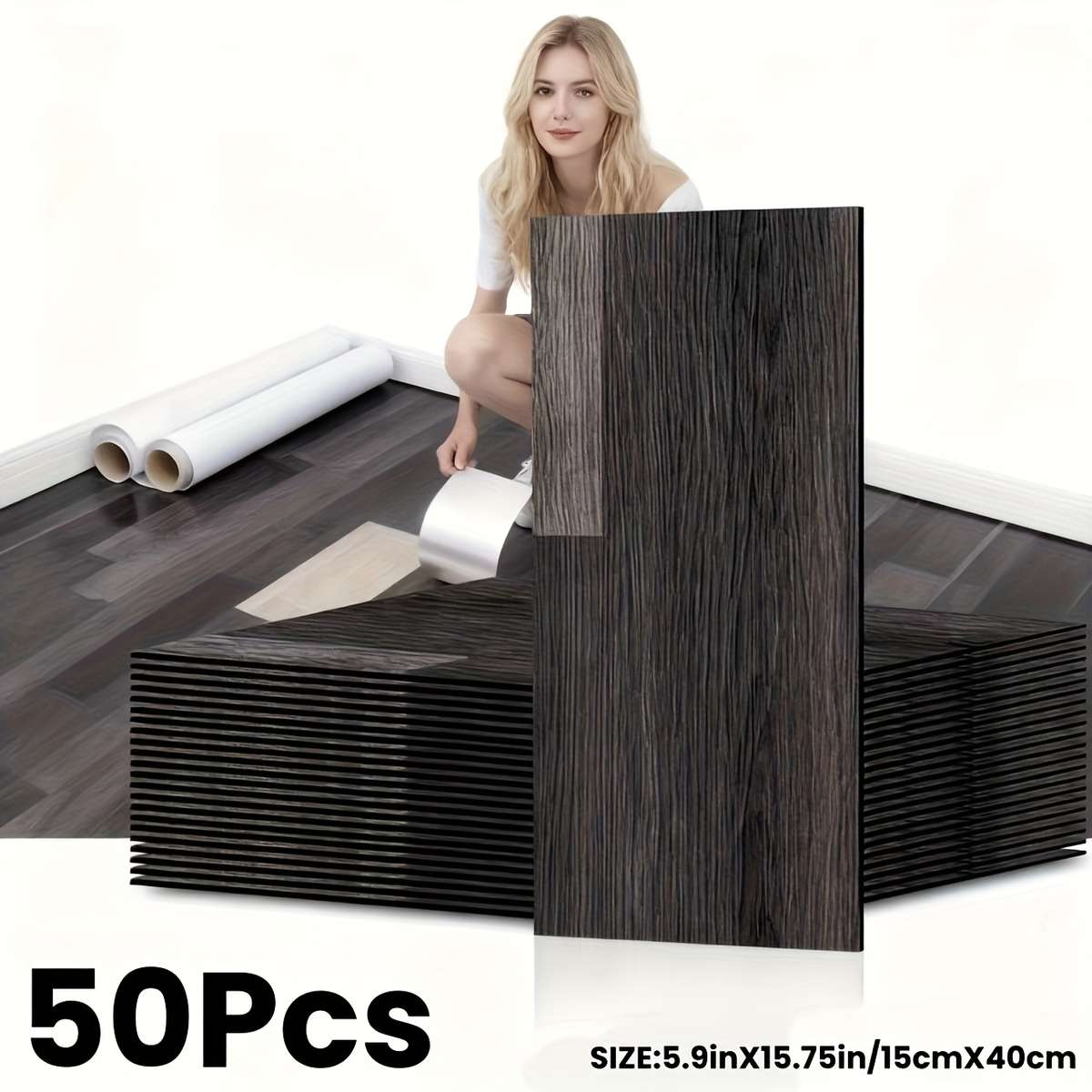 Self Adhesive Floor Stickers White Maple Box Of 50Pcs