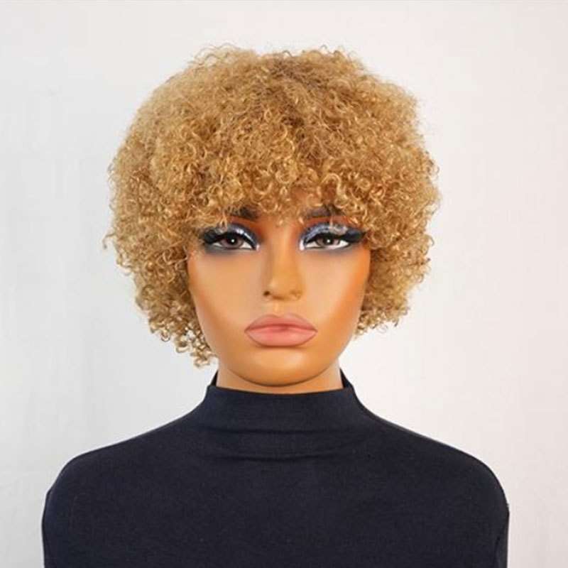 Golden Womens Wigs Hair Length 10.16Cm