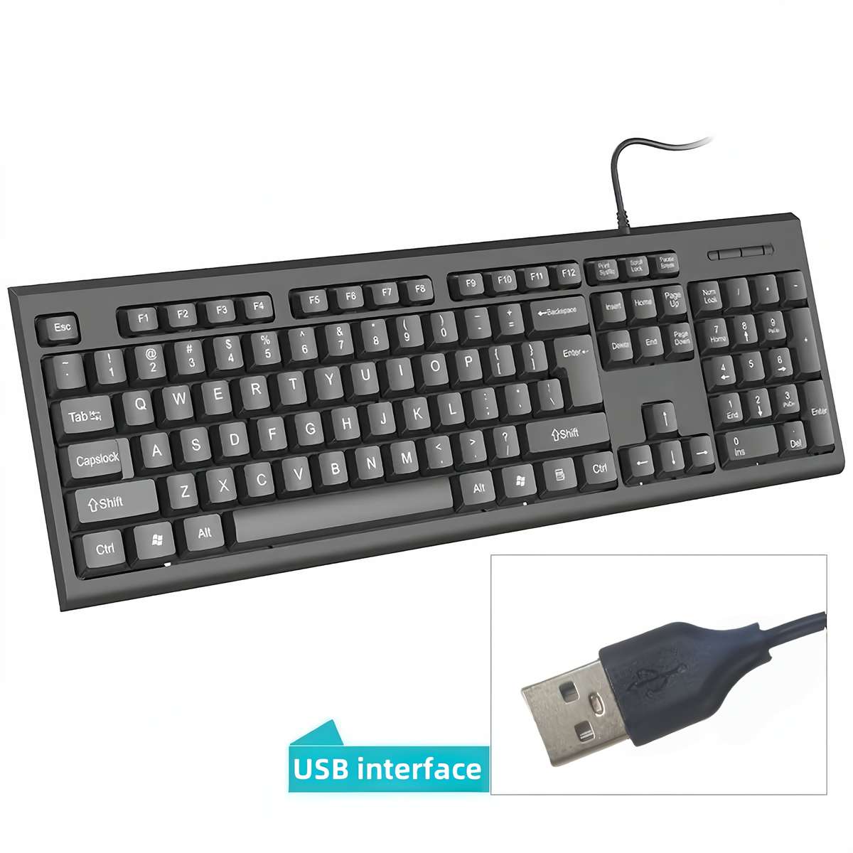 keyboard color Classic Black   with USB Cable