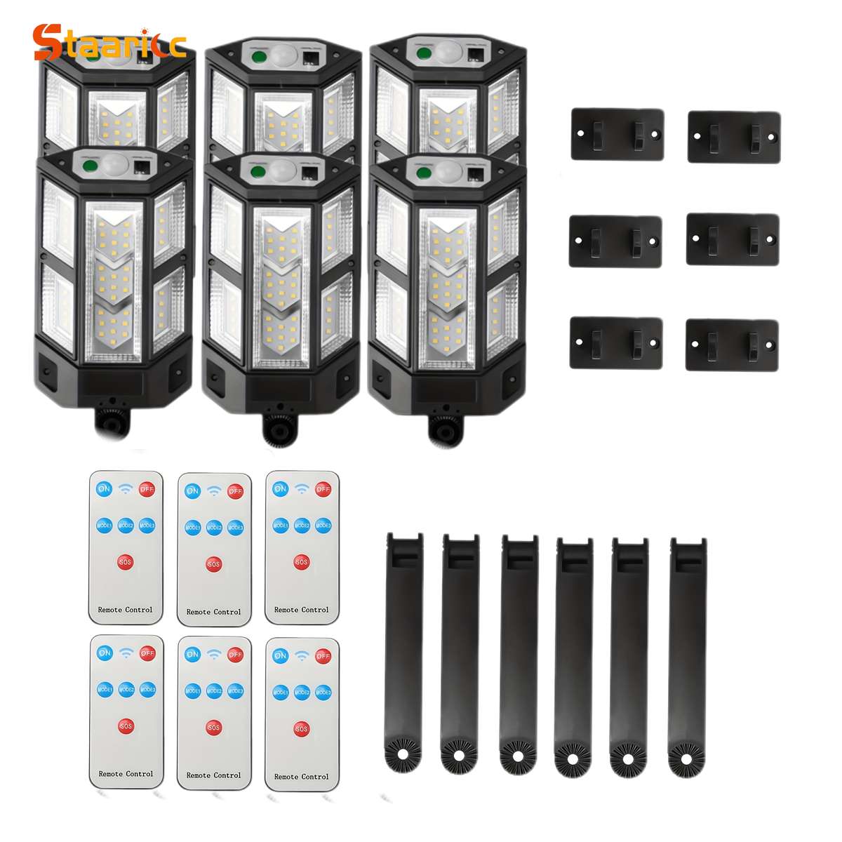 Solar Emergency Lights Color Black 2Pcs