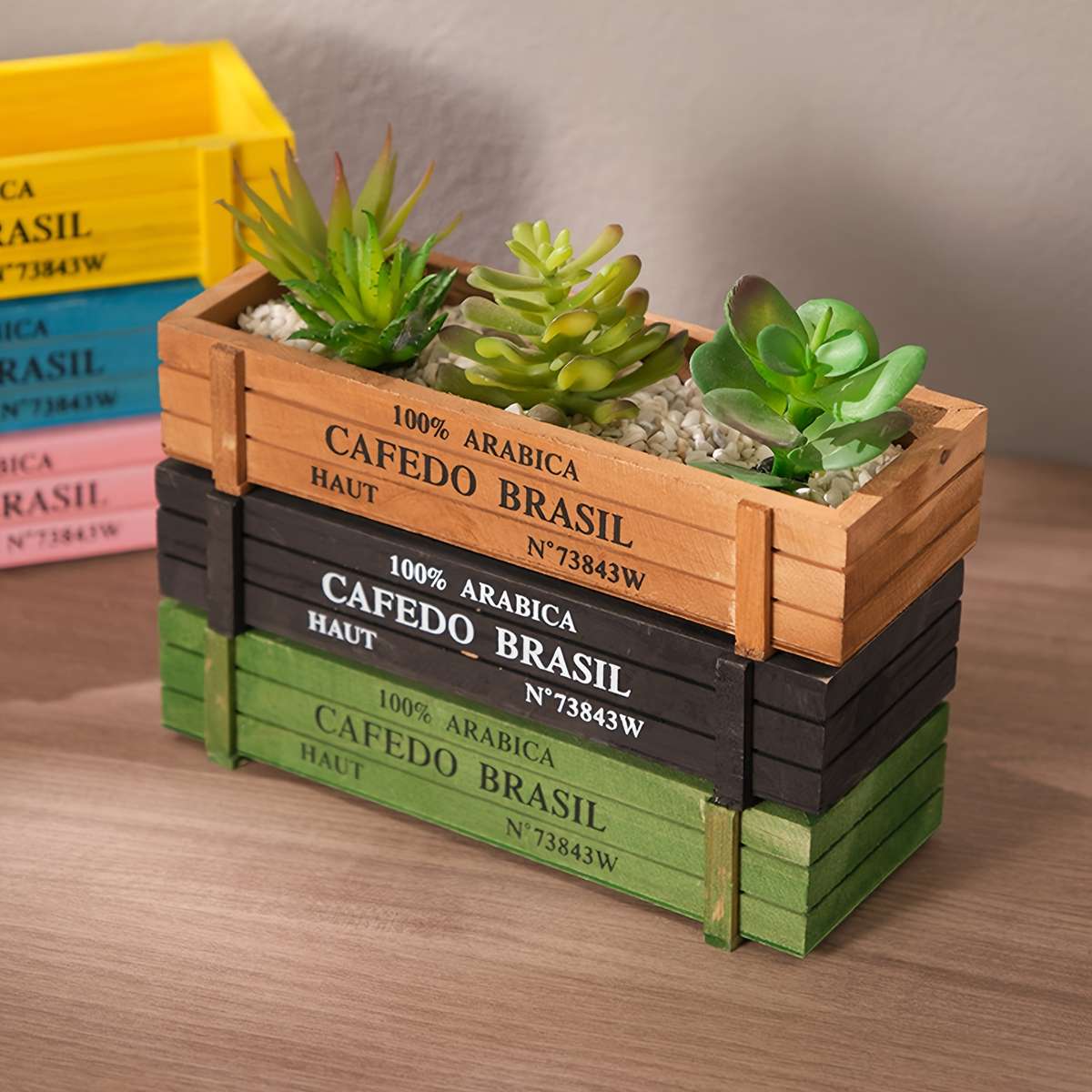 Minimalist Wooden Planter Box Storage Box Enhanced Security Professional Setup