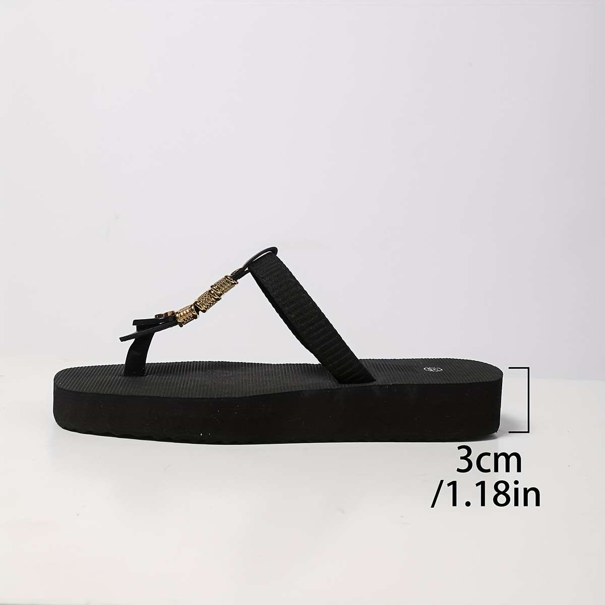Ladies Summer Flip Flops Black Uk 3