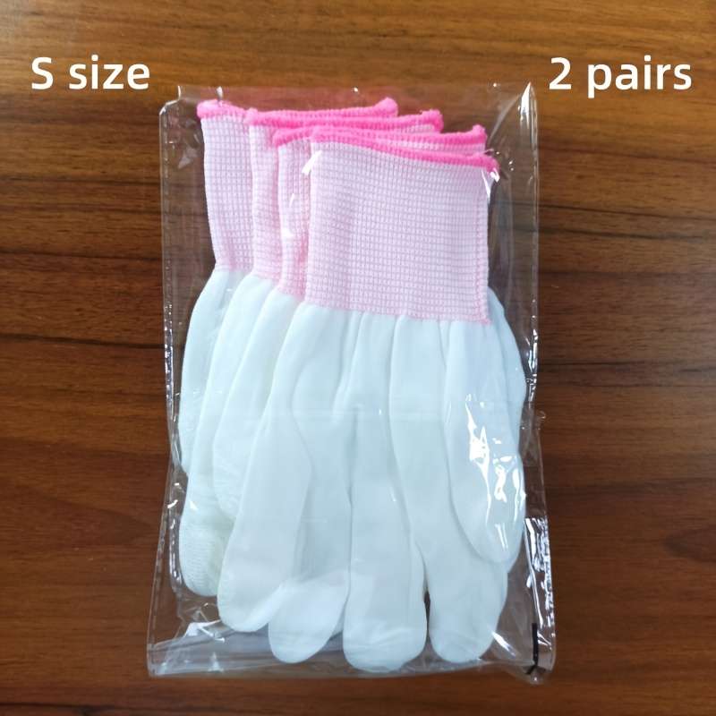 Work Gloves Color White Green Edge Quantity2 Pairs