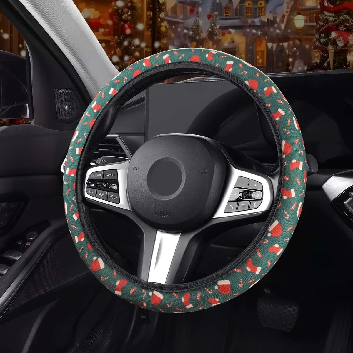 Car Steering Wheel Cover Green