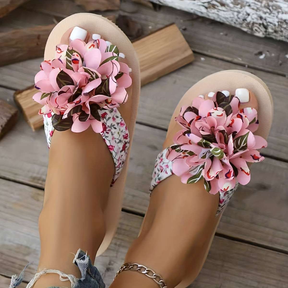 Ladies Summer Flip Flops Pink Color Uk 10
