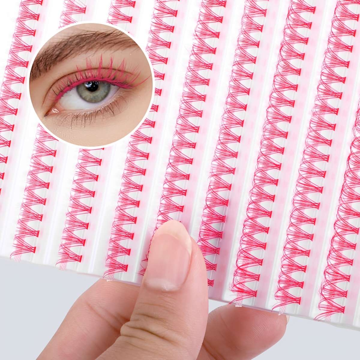 200 Clusters Volume D Curl Cluster Lashes Color Multi 12mm
