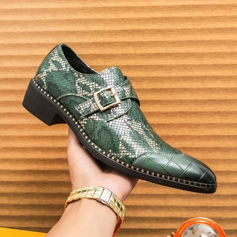 Mens Leather Shoes Color Green Sizeuk 8