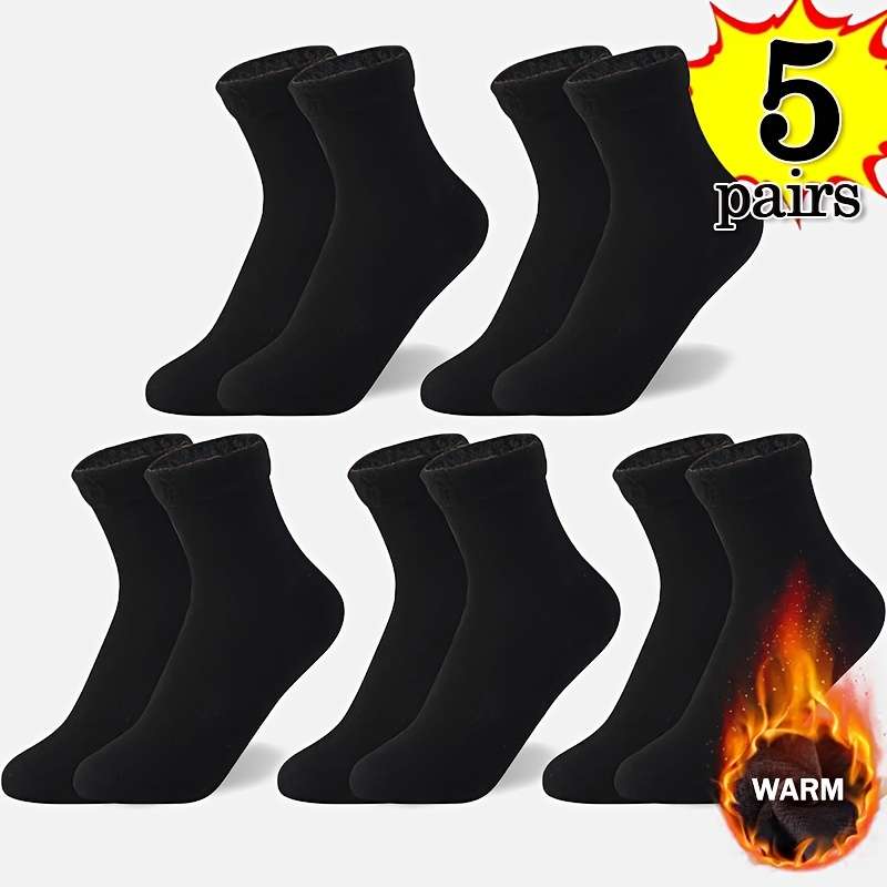 5 Pairs Black One Size High Elastic Socks